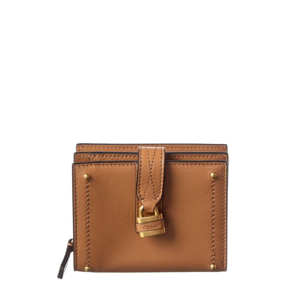 Chloé Paddington Square Leather Card Case, Brown